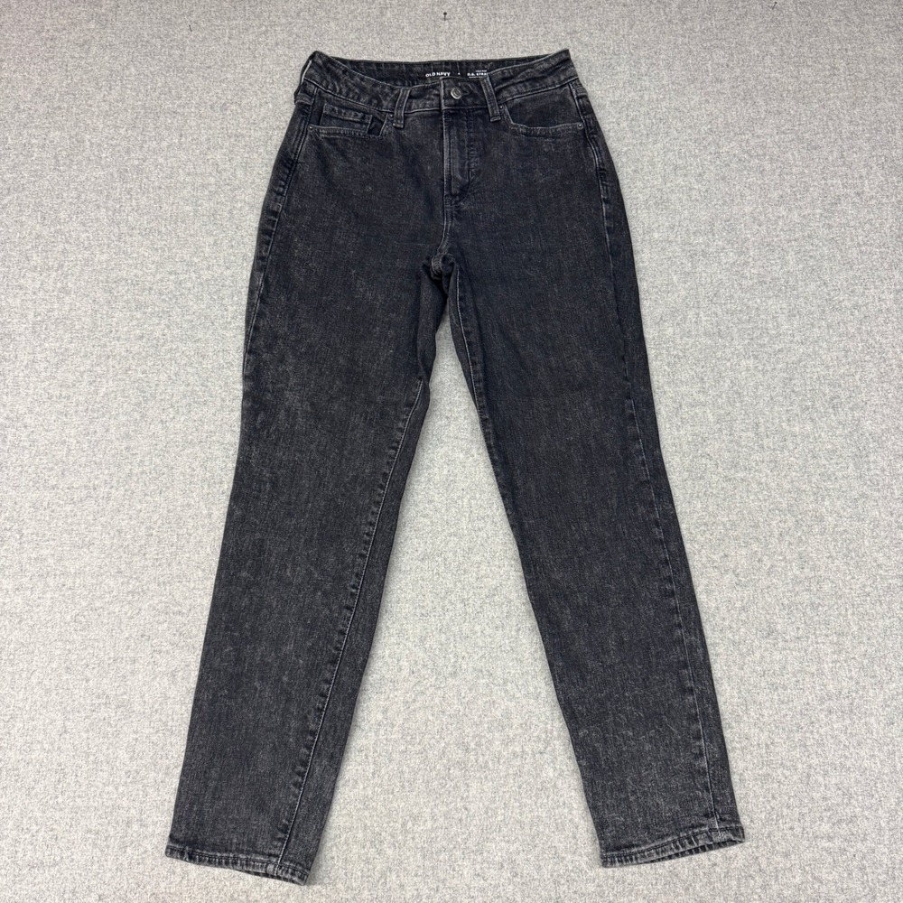 Old Navy O.G. Straight Jeans Size 4 Black High Rise Secret Slim Pockets Stretch